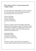 HH IV Med Surg&period; TEST &num;1 - Practice Questions With Complete Solutions