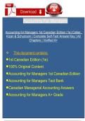 Accounting for Managers 1st Canadian Edition &lpar;1e&rpar; &vert; Collier&comma; Kizan & Schumann &vert; Complete Answer Key &vert; Verified & Original &vert; A&plus; Grade