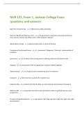 NUR 121&comma; Exam 1&comma; Jackson College Exam  questions and answers 