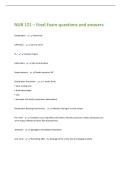 NUR 121 &ndash; Final Exam questions and answers 