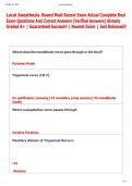 Local Anesthesia Board Most Recent Exam Actual Complete Real  Exam Questions And Correct Answers &lpar;Verified Answers&rpar; Already  Graded A&plus; &vert; Guaranteed Success&excl;&excl; &vert; Newest Exam &vert; Just Released&excl;&excl;