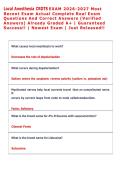 Local Anesthesia CRDTS EXAM 2026-2027 Most  Recent Exam Actual Complete Real Exam  Questions And Correct Answers &lpar;Verified  Answers&rpar; Already Graded A&plus; &vert; Guaranteed  Success&excl;&excl; &vert; Newest Exam &vert; Just Released&excl;&excl; 