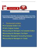 Accounting for Managers 1st Canadian Edition &lpar;1e&rpar; &vert; Collier&comma; Kizan & Schumann &vert; Complete Answer Key &vert; Verified & Original &vert; A&plus; Grade