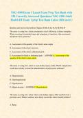 Adult Health III NSG 4100 Exams 2&comma; 3 and 4  Practice Questions and Correct Answers&sol; NSG  4100 Prep Test Bank for Exam 2&comma; 3 & 4 &lpar;A review  of 380 Correctly Answered Exam Questions&rpar;