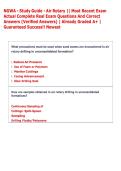 NGWA - Study Guide - Air Rotary &vert;&vert; Most Recent Exam  Actual Complete Real Exam Questions And Correct  Answers &lpar;Verified Answers&rpar; &vert; Already Graded A&plus; &vert;  Guaranteed Success&excl;&excl; Newest