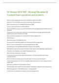 SV Version-NUR 302 - Nursing Education &  Credenti Exam questions and answers 