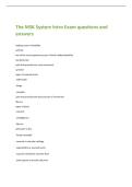 The MSK System Exam questions and answers 
