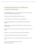 THE MUSCULOSKELETAL SYSTEM Exam  questions and answers 