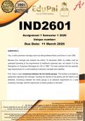 IND2601 Assignment 1 &lpar;COMPLETE ANSWERS&rpar; Semester 1 2026 - DUE 11 March 2026