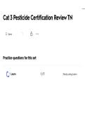 Cat 3 Pesticide Certification TN Exam ACTUAL EXAM ALL 150 QUESTIONS AND CORRECT ANSWERS LATEST UPDATE THIS YEAR-JUST RELEASED&period;pdf