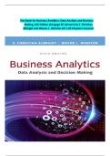 Complete Test Bank for Business Analytics Data Analysis and Decision Making 6th Edition by S&period; Christian Albright&comma; Wayne L&period; Winston &vert; All 20 Chapters  Covered With Questions And Correct Answers &vert; With Rationales And Case Study&period;