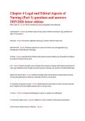 Chapter 4 Legal and Ethical Aspects of  Nursing &lpar;Part 1&rpar; questions and answers  20252026 latest edition