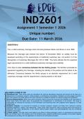 IND2601 Assignment 1 &lpar;ANSWERS&rpar; Semester 1 2026 - DISTINCTION GUARANTEED