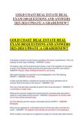 Gold Coast Real Estate Real Exam 2023&ndash;2024 Update &vert; 100 Exam Questions with Correct Answers &vert; A-Graded Exam Preparation Material