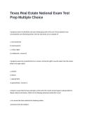 Texas Real Estate National Exam Test Prep Questions and Answers