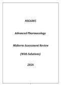 NSG6005 Advanced Pharmacology Midterm Assessment Review &vert; 2026&ndash;2027 &vert; Exam Questions with Verified Answers and Rationales