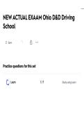 Ohio D&D Driving School ACTUAL EXAM ALL QUESTIONS AND CORRECT ANSWERS LATEST UPDATE THIS YEAR-JUST RELEASED&period;pdf