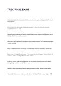 TREC FINAL EXAM QUESTIONS AND ANSWERS