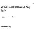 Missouri MO Valley TEST 1-1 ACTUAL EXAM ALL QUESTIONS AND CORRECT ANSWERS LATEST UPDATE THIS YEAR-JUST RELEASED&period;pdf