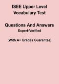 SEE Upper Level Vocabulary Test &ndash; Practice Questions & Study PDF