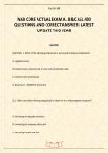 NAB CORE ACTUAL EXAM A&comma; B &C ALL 400 QUESTIONS AND CORRECT ANSWERS LATEST UPDATE THIS YEAR&period;pdf