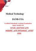 Certified Orthodontic Assistant Examination  Latest  Version&colon; 6&period;0 ACTUAL QUESTIONS WITH ANSWERS  WITH RATIONALES  LATEST 2026&period;