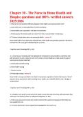 Chapter 30 - The Nurse in Home Health and  Hospice questions and 100&percnt; verified answers  2025&sol;2026