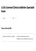 LCAS Licensed Clinical Addiction Specialist Exam ACTUAL EXAM ALL 100 QUESTIONS AND CORRECT ANSWERS LATEST UPDATE THIS YEAR-JUST RELEASED