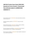 ABO NCLE Practice Exam &lpar;Latest 2026&rpar; With   Questions & Correct Answers &vert;&vert;Guaranteed  Pass&vert;&vert;Already Graded A&plus;&vert;&vert;BRAND NEW  VERSION&excl;&excl;&excl;&excl;&excl;&excl;&period;