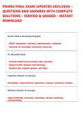 PN4004 FINAL EXAM &lpar;UPDATED 2025&sol;2026&rpar; &ndash;  QUESTIONS AND ANSWERS WITH COMPLETE  SOLUTIONS &ndash; VERIFIED & GRADED &ndash; INSTANT  DOWNLOAD
