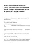 ACI Aggregate Testing Technician Level 1  Practice Exam &lpar;Latest 2026&rpar; With Questions &  Verified Answers&vert;&vert;Guaranteed Pass&vert;&vert;BRAND  NEW VERSION&excl;&excl;&vert;&vert;Already Graded A&plus; 