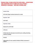 PN4006 FINAL EXAM &lpar;UPDATED 2025&sol;2026&rpar; &ndash; QUESTIONS  AND ANSWERS WITH COMPLETE SOLUTIONS &ndash;  VERIFIED & GRADED &ndash; INSTANT DOWNLOAD
