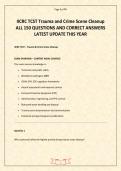 IICRC TCST Trauma and Crime Scene Cleanup ALL 150 QUESTIONS AND CORRECT ANSWERS LATEST UPDATE THIS YEAR
