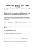 OPM 3000 FINAL EXAM PREP QUESTIONS AND ANSWERS