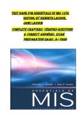 Test Bank for Essentials of MIS&comma; Fourteenth Edition by Kenneth Laudon&comma; Jane Laudon &vert; Latest Update 2026 Exam Prep Graded A&plus;