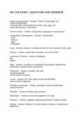 MIC 205 EXAM 1 QUESTIONS AND ANSWERS