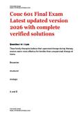COUC 601 Quiz&colon; Midterm & Final combined questions bank with 100&percnt; accurate solutions &plus; detailed rationales