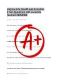Virginia Life&comma; Health and Annuities Exam Questions with complete solution 2025&sol;2026