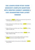 COA JCAHPO EXAM STUDY GUIDE  &lpar;2026&sol;2027&rpar; COMPLETE QUESTIONS  WITH VERIFIED CORRECT ANSWERS &vert;&vert;  100&percnt; GUARANTEED PASS LATEST  VERSION 