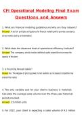 CFI Operational Modeling Final Exam 2026 Newest Updated Questions and Correct Answers &lpar;2026 &sol; 2027&rpar; &lpar;Verified Answers by Expert&rpar;