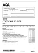 2025 GCSE AQA CITIZENSHIP PAPER 1 & 2 