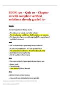 ECON 190 &ndash; Quiz 10 &ndash; Chapter 12 with complete verified solutions already graded A&plus;