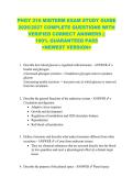 PHGY 216 MIDTERM EXAM STUDY GUIDE  2026&sol;2027 COMPLETE QUESTIONS WITH  VERIFIED CORRECT ANSWERS &vert;&vert;  100&percnt; GUARANTEED PASS  <NEWEST VERSION> 