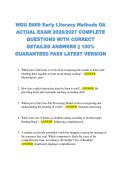 WGU D669 Early Literacy Methods OA  ACTUAL EXAM 2026&sol;2027 COMPLETE  QUESTIONS WITH CORRECT  DETAILED ANSWERS &vert;&vert; 100&percnt;  GUARANTEED PASS LATEST VERSION 