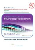 Test Bank Complete&lowbar; Essentials Of Nursing Research&colon; Appraising Evidence For Nursing Practice 10th Edition By Polit&comma; Beck All Chapters 1-18&vert; Latest Version&vert; Verified Answers&vert; Rated A&plus;