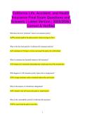 California Life&comma; Accident&comma; and Health Insurance Final Exam Questions and Answers &vert; Latest Version &vert; 2025&sol;2026 &vert;  Correct & Verified