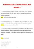 CMS Practice Exam 2026 Newest Updated Questions and Correct Answers &lpar;2026 &sol; 2027&rpar; &lpar;Verified Answers by Expert&rpar;