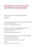 NS 1600 EXAM STUDY SET QUESTIONS AND VERIFIED OUTLINED ANSWERS