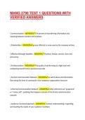 MANG 2790 TEST 1 QUESTIONS WITH VERIFIED ANSWERS 2026