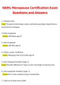 NAMs Menopause Certification Exam 2026 Newest Updated Questions and Correct Answers &lpar;2026 &sol; 2027&rpar; &lpar;Verified Answers by Expert&rpar;